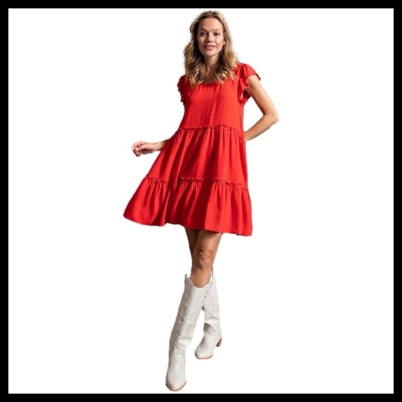 BOUTIQUE Resort Style Ruffle Hem Babydoll Dress - Picture 7 of 9